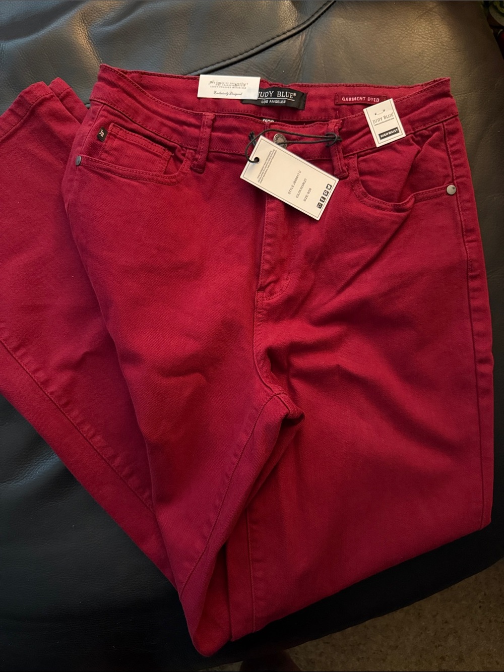 Judy Blue Heart Pocket High-Waist Straight Leg Jeans - Red (Size 9/29) NWT - Picture 6 of 8